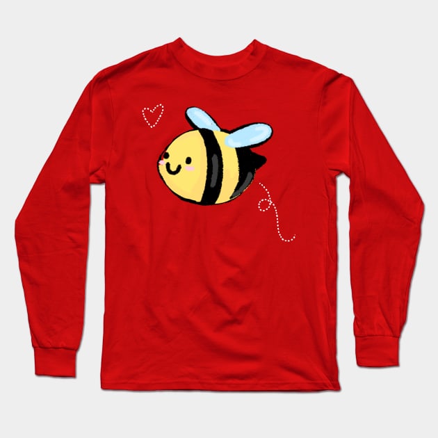 Bee Happy and Bee Positive Long Sleeve T-Shirt by RoserinArt